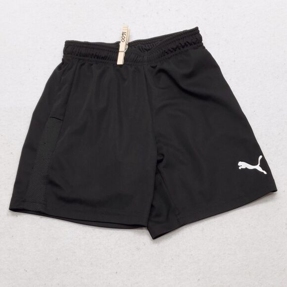 Puma Athletic Pull On Running Shorts Youth Boys Size Medium M Black White - Picture 2 of 8